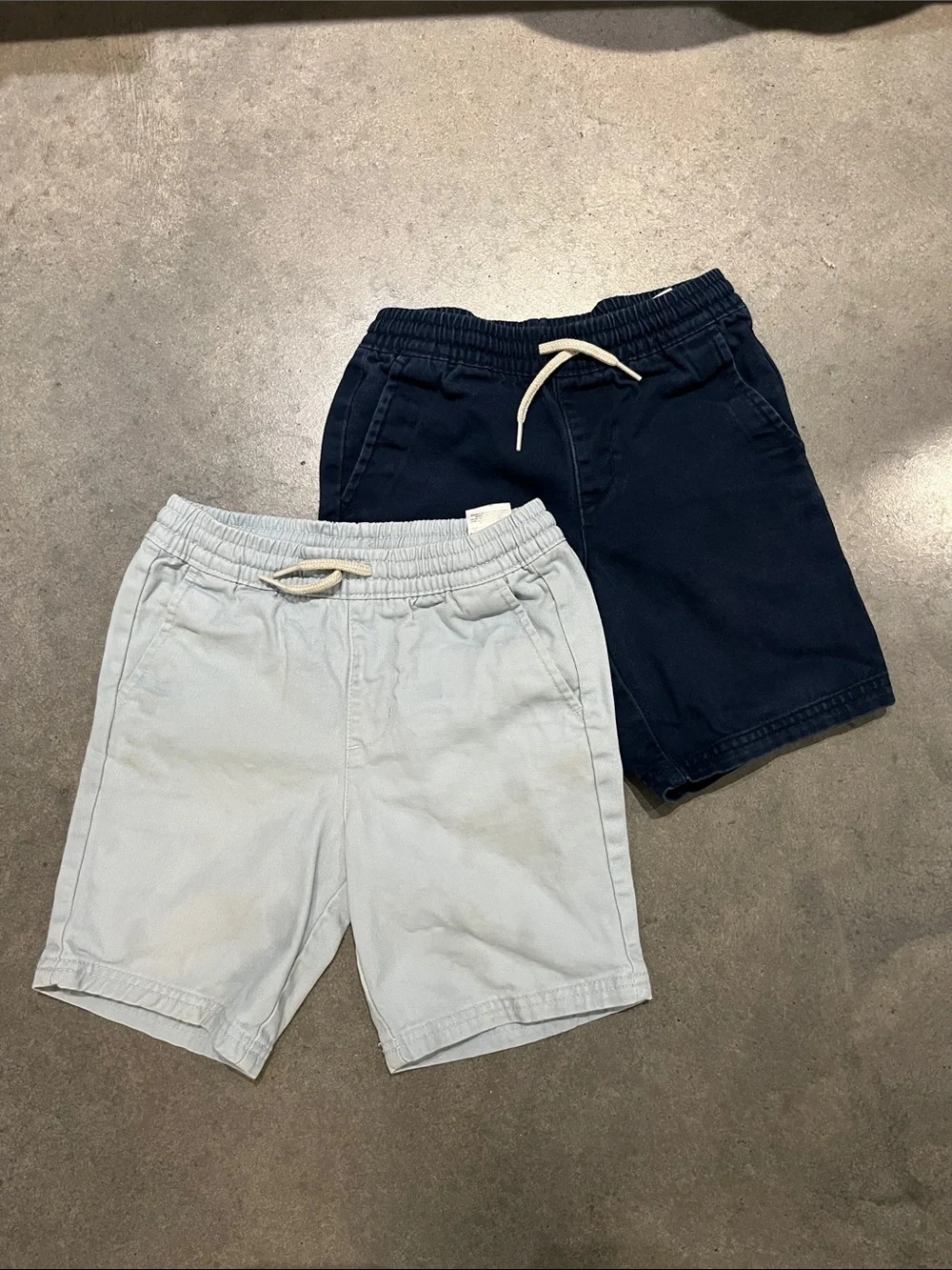 2 Pairs! Old Navy Boys Drawstring Shorts — Light Blue & Navy 5T